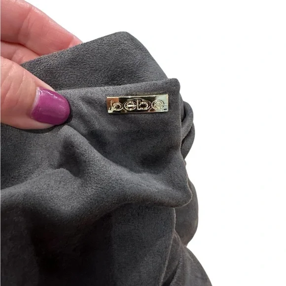 BeBE Charcoal Gray Suede Heeled Boots- like NEW - worn once-Size 8 - Picture 3 of 11